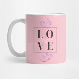 Sleeping cat love flowery design Mug